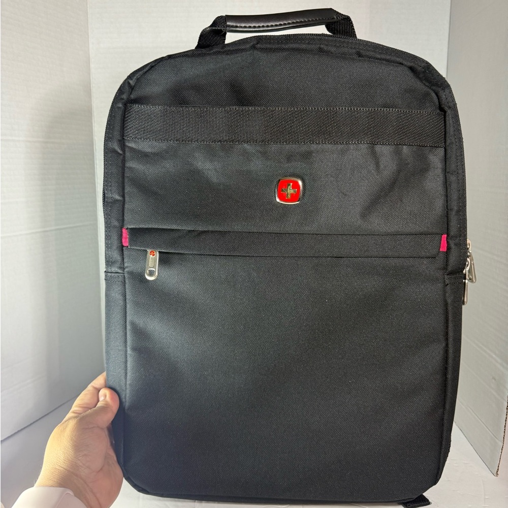 SwissGear Black Backpack with Red Accents